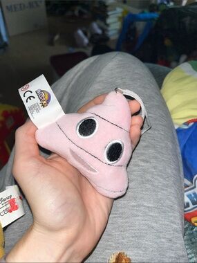 Pink Poop Emoji Plush Keychain